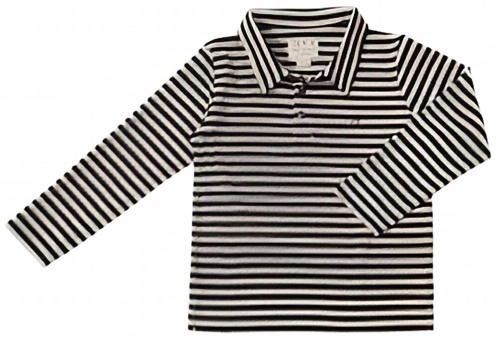NEW ME & HENRY kids classic striped polo in blue /white